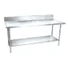 Winholt DTSB-3060 60" Open Base Work Table with Undershelf, 6" Backsplash / 16 Gauge Top 1 image