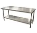 Winholt DTSBB-3060 60" Open Base Work Table with Undershelf, 6" Boxed Backsplash / 16 Gauge Top 1 image