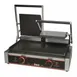 Winco ESG-2 Double Cast Iron Sandwich Press Grill w/ 19" x 9" Smooth Plates, 120V 1 image