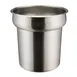 Winco INS-4.0 Inset, 4 qt., 7-1/2" X 7-1/2", Round, Heavy Weight Stainless Steel 1 image