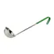 Winco LDCN-6 Stainless Steel 1 Piece 6 oz Serving Ladle w/ Green Handle 1 image
