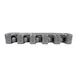 Winco MHH-5 16" Mop and Broom Rack with (5) Holders & (6) Hooks - Plastic 1 image