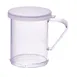 Winco PDG-10CS 10 Oz. Clear Polycarbonate Dredge with Small Hole Snap-On Lid 1 image