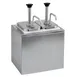 Winco PKTS-2D Condiment Pump Dispenser, 2-Qt Inserts, 11x8-3/4x16 H, 18/8 SS, 2 Pumps - Set 1 image
