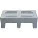 Winholt PLSQ-3-1222-GY 22" x 36" x 12" Solid Plastic Perforated Gray Dunnage Rack with 2200 lb. Capacity, 1-Tier  1 image