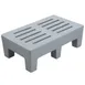 Winholt PLSQ-3-1222-GY 22" x 36" x 12" Solid Plastic Perforated Gray Dunnage Rack with 2200 lb. Capacity, 1-Tier  4 image