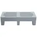 Winholt PLSQ-4-1222-GY 22" x 48" x 12" Solid Plastic Perforated Gray Dunnage Rack with 2200 lb. Capacity, 1-Tier  1 image