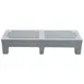 Winholt PLSQ-5-1222-GY 22" x 60" x 12" Solid Plastic Perforated Gray Dunnage Rack with 2200 lb. Capacity, 1-Tier 1 image
