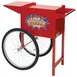 Winco POP-8RC Showtime Popcorn Cart, 36.9" L x 22.8" W x 34.6" H, Red 22" Spoked Wheels - Set 1 image