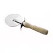 Winco PWC-4 Pizza Cutter with Wooden Handle  4" Blade - Stainless Steel 1 image