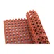 Winco RBMI-33R Red Rubber Floor Mat, Anti Fatigue, Interlocking - 3' x 3' x 1/2" 1 image