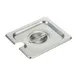 Winco SPCS 1/6 Size Slotted Stainless Steel Steam Table Pan Cover, wih Handle 1 image