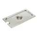 Winco SPCT 1/3 Size Slotted Stainless Steel Steam Table Pan Cover, wih Handle 1 image