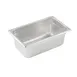 Winco SPJP-404 23 Gauge 4" 1/4 Size NSF Solid Anti-Jam Steam Table Pan 1 image