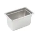 Winco SPJP-406 23 Gauge 6" 1/4 Size  NSF Solid Anti-Jam Steam Table Pan 1 image