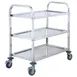 Winco SUC-50 3-Tier Stainless Steel Cart, Silver, 37"x19"x37" with Wheels, 3 Shelves, Handles - Set 1 image