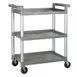 Winco UC-2415G 32" Polypropylene 3-Tier Gray Plastic Utility Cart 1 image