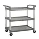 Winco UC-3019G 40 3/4" x 19 1/2" x 37 3/8" 3-Tier Gray Plastic Utility / Bus Cart 1 image