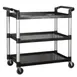 Winco UC-3019K 40" 3 Tier Black Plastic Utility Cart 1 image