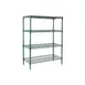 Winco VEXS-2448 24" x 48" x 72" Epoxy Green Wire Shelving Unit, 4 Shelves, KD, NSF, Humid‑Area - Set 1 image