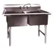 Winholt WS2T2424 55" Two Compartment Sink, 24"W x 24"L Bowl Without Drainboard -16 Gauge 1 image
