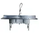 Winholt WS3T2424 81" Three Compartment Sink, 24"W x 24"L Bowl Without Drainboard 1 image