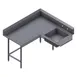 Winholt SDT-14-C-72L Corner Soiled Dish Table with Bowl, 72"L x 30"W - 14 Gauge / Left to Right 1 image