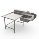 Winholt SDT-14-I-84R Island Soiled Dish Table with Bowl, 84"L x 30"W - 14 Gauge / Right to Left 1 image