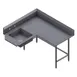 Winholt SDT-16-C-60R 60" Corner Soiled Dish Table with Bowl,16-Gauge Stainless Steel / Right-to-Left 1 image