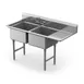 Winholt WS2T1620RD18 Sink, Two Compartment, with Right-Hand 18" Drainboard 1 image
