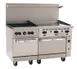 Wolf C60SS-4B36GT 60" Gas Restaurant Range w/ (4) Open Burners, 36" Griddle Right w/ Thermostatic Controls, (2) Standard Ovens, 238.000 BTU 1 image