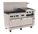 Wolf C60SS-6B24GB 60" Gas Restaurant Range w/ (6) Open Burners, 24" Raised Griddle/Broiler Right, (2) Standard Ovens, 268.000 BTU 1 image
