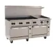 Wolf C72SS-8B24GT 72" Gas Restaurant Range w/ (8) Open Burners, 36" Griddle Right w/ Thermostatic Controls, (2) Standard Ovens, 350.000 BTU  1 image