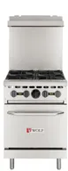 Wolf WX24-4BN 24" Natural Gas Restaurant Range w/ (4) Open Burners, (1) Standard Oven, 142,000 BTU 1 image
