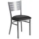 Flash Furniture XU-DG-60401-BLKV-GG Hercules Series Black Vinyl Upholstered Metal Slat Back Restaurant Chair 1 image