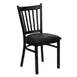 Flash Furniture XU-DG-6Q2B-VRT-BLKV-GG Hercules Series Restaurant Chair, Metal Slat Back, Black Vinyl Upholstered Seat, 18 Gauge Steel Frame 1 image