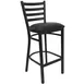 Flash Furniture XU-DG697BLAD-BAR-BLKV-GG Bar Stool, Black Vinyl Seat, Metal Ladder Back, 18‑Gauge Frame 1 image