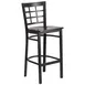 Flash Furniture XU-DG6R7BWIN-BAR-WALW-GG Hercules Bar Stool, 5/8" Walnut Seat, Metal Grid Back, 18‑Gauge Frame 1 image