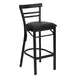 Flash Furniture XU-DG6R9BLAD-BAR-BLKV-GG Hercules Series Bar Stool, 18‑Gauge Steel Frame, Black Vinyl Upholstered Seat, Ladder Back, 2‑1/2” CA117 Foam, Footrest, Plastic Glides 1 image