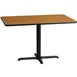 Flash Furniture XU-NATTB-3048-T2230-GG 48" Rectangular Dining Height Table, Natural Laminate Finish, Black PVC Edge, 30" Column Height, Pedestal Base 1 image