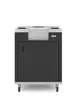 Zumex 11067 28" PODIUM SLIM SPEED w/ (2) Swing Doors & Wheels - Black 1 image